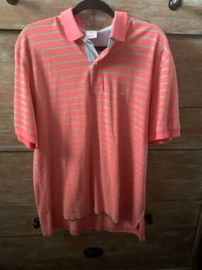 Brooks Brothers stripe golf polo shirt. Large